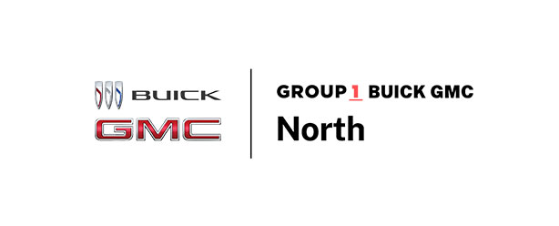Buick and GMC logos on the left, with text “GROUP 1 BUICK GMC North” on the right, all on a white background.