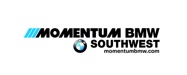 Momentum BMW Southwest dealership logo with website address.